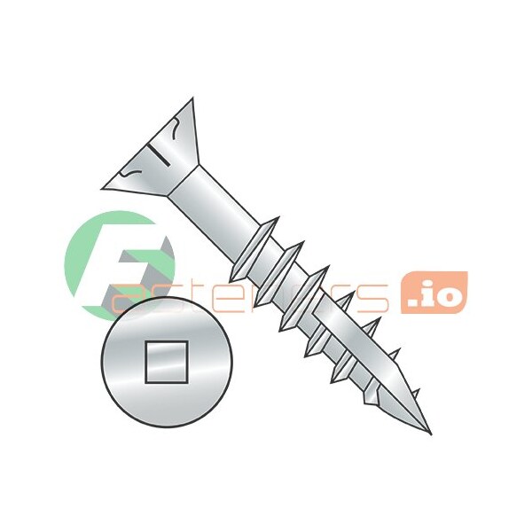 Newport Fasteners Wood Screw, #9, 3 in, Zinc Plated Steel Flat Head Square Drive, 2000 PK 143690 - main